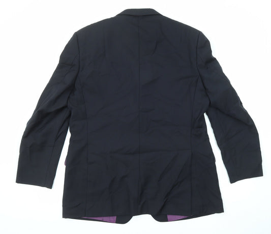 Racing Green Mens Blue Wool Jacket Suit Jacket Size 42 Regular