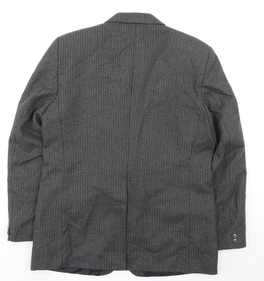 Classic Mens Grey Polyester Jacket Suit Jacket Size 42 Regular