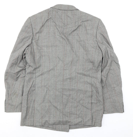 Konen Mens Grey Striped Wool Jacket Suit Jacket Size 40 Regular