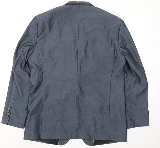 Vouet Homme Mens Blue Polyester Jacket Suit Jacket Size 46 Regular