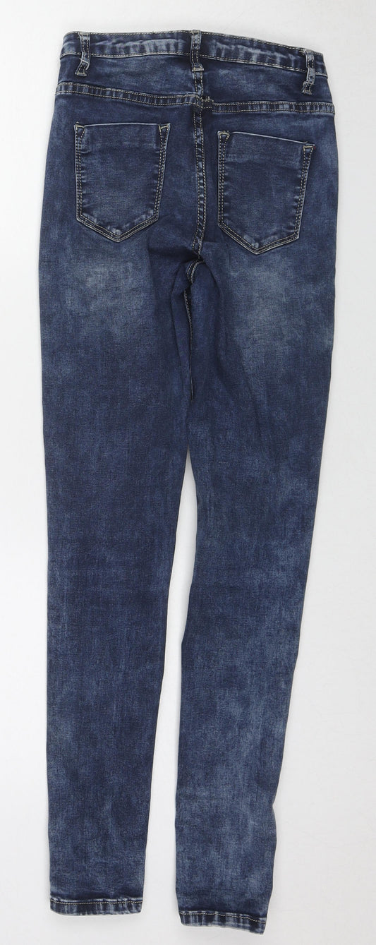 Studio Womens Blue Cotton Skinny Jeans Size 10 L28 in Regular Zip