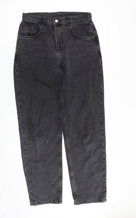 Reclaimed Vintage Womens Grey Cotton Mom Jeans Size 28 in L30 in Regular Zip