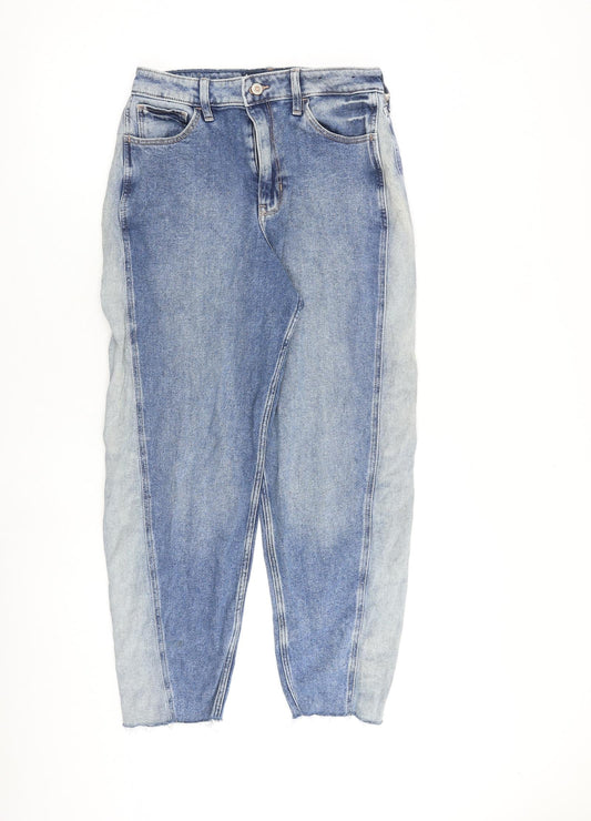 Hollister Womens Blue Cotton Tapered Jeans Size 28 in L26 in Regular Zip - Raw Hem