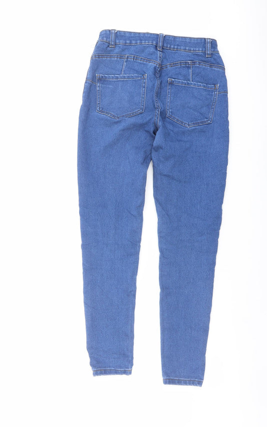 Denim & Co. Womens Blue Cotton Skinny Jeans Size 10 L28 in Regular Button