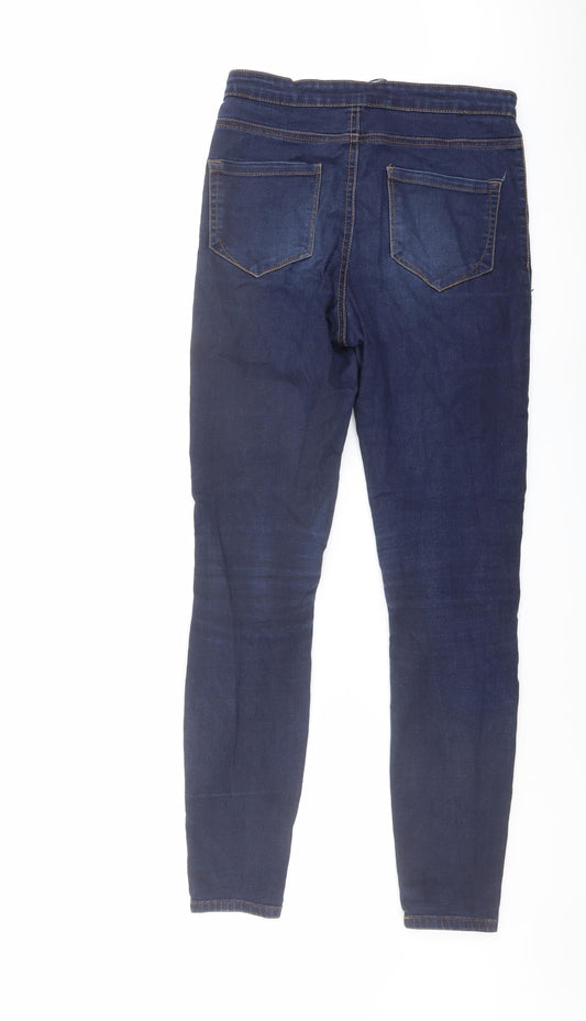 Denim & Co. Womens Blue Cotton Skinny Jeans Size 10 L29 in Regular Button