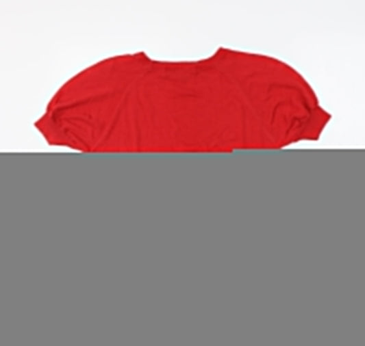 French Connection Womens Red Lyocell Basic T-Shirt Size XS Crew Neck