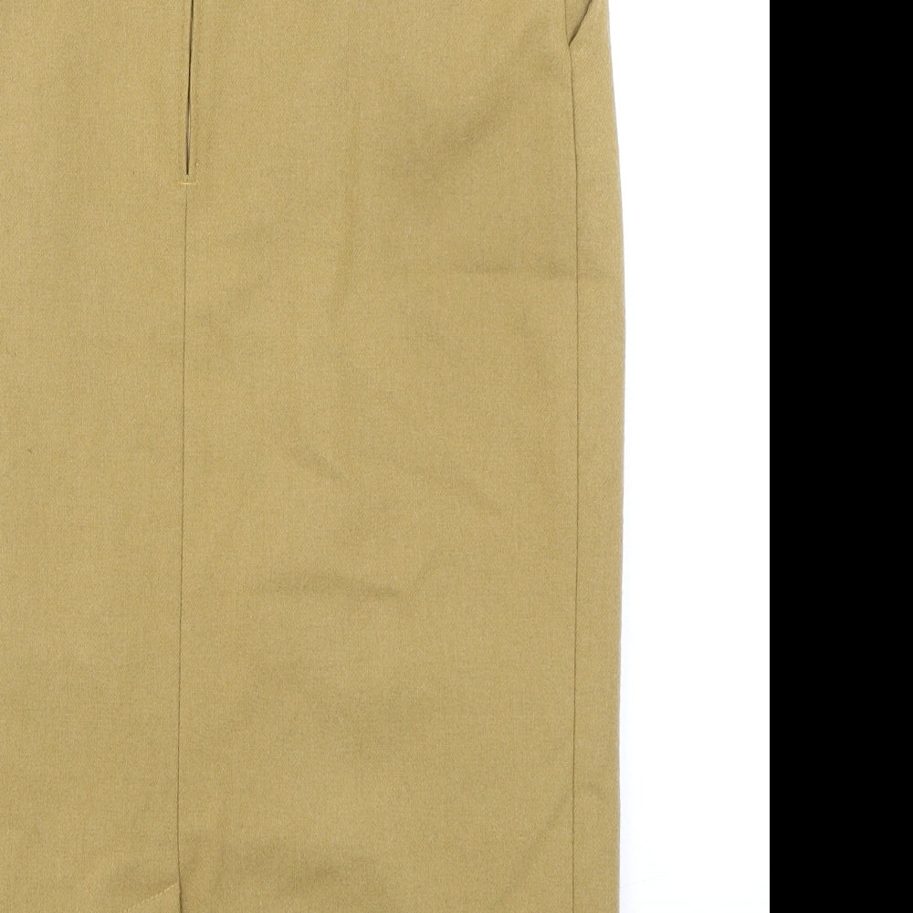 Telesport Womens Beige Wool Straight & Pencil Skirt Size 10 Zip