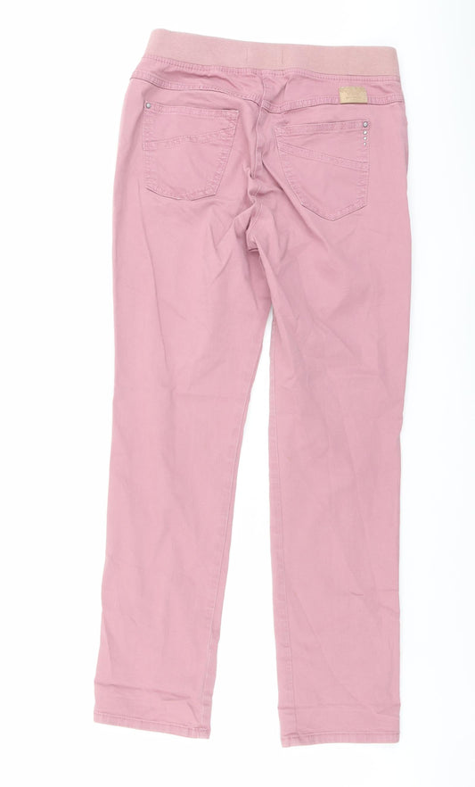 Raphaela Womens Pink Cotton Straight Jeans Size 12 L29 in Slim