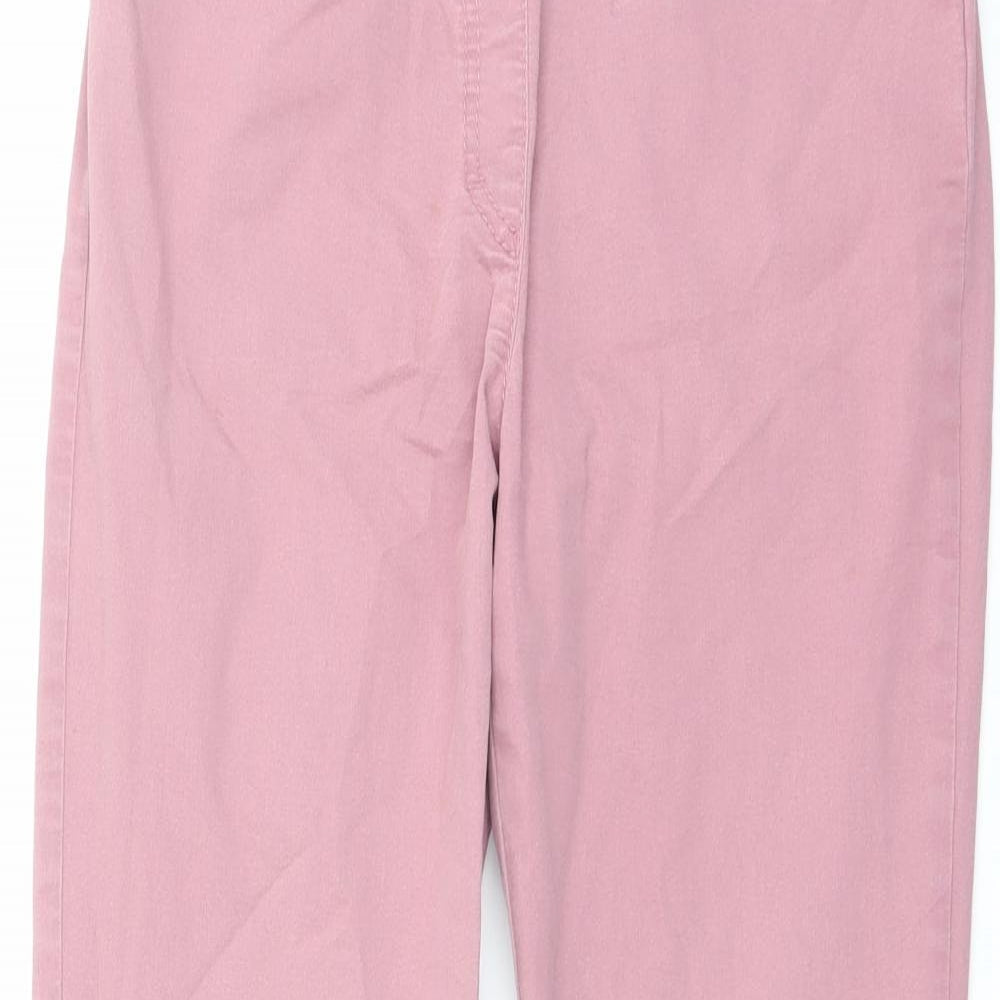 Raphaela Womens Pink Cotton Straight Jeans Size 12 L29 in Slim