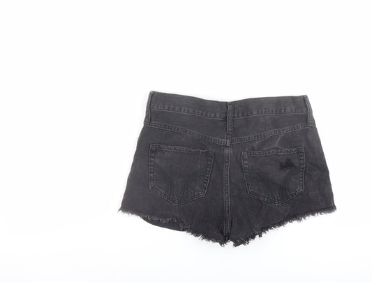 Hollister Womens Grey Cotton Cut-Off Shorts Size 27 in L3 in Regular Zip - Distressed look