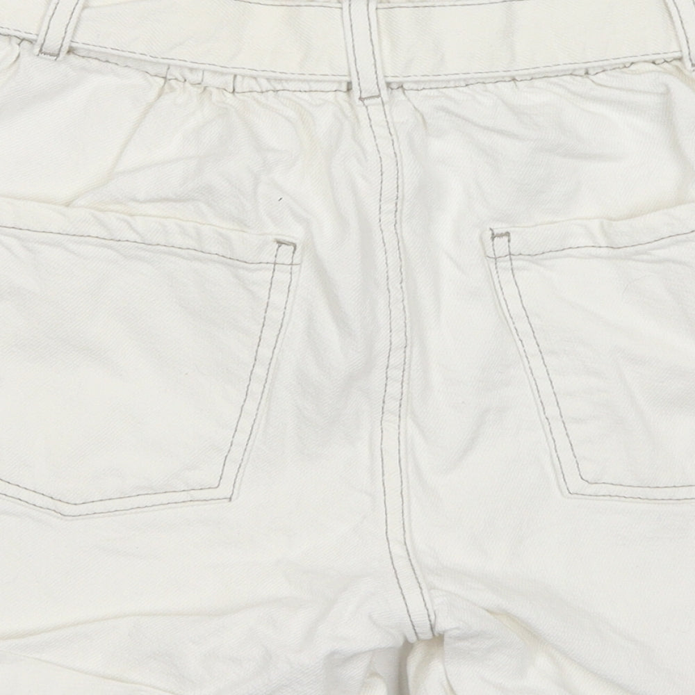 Denim & Co. Girls Ivory Cotton Hot Pants Shorts Size 13-14 Years L4 in Regular Zip