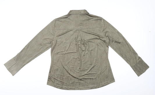 NEXT Womens Brown Polyester Basic Button-Up Size 18 Collared