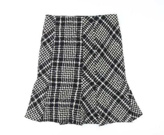 Zara Womens Multicoloured Plaid Acrylic A-Line Skirt Size 12 Zip