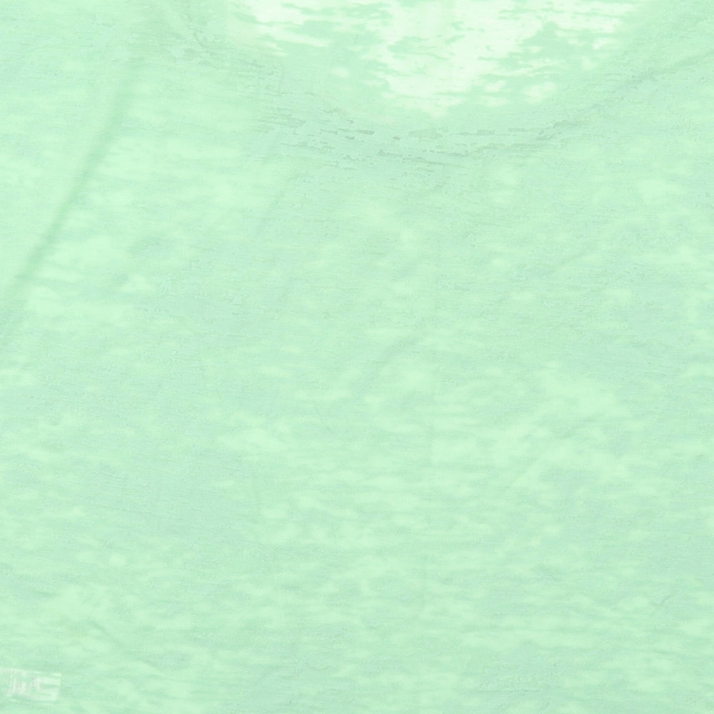 Topshop Womens Green Cotton Basic T-Shirt Size 8 Round Neck