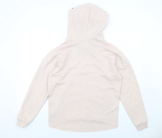 PINK Womens Pink Cotton Pullover Hoodie Size XS Pullover