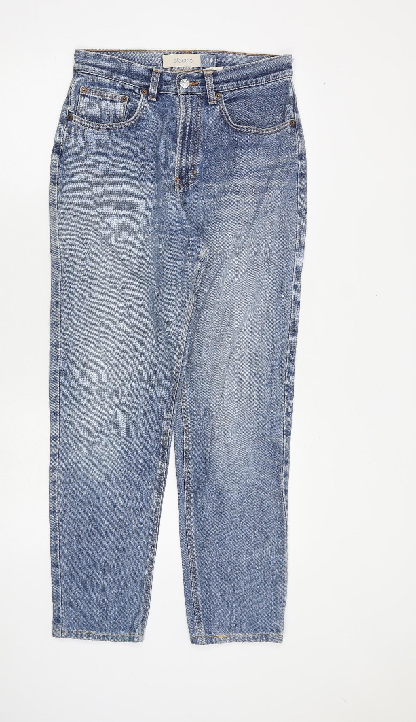 Gap Womens Blue Cotton Straight Jeans Size 6 L28 in Regular Zip