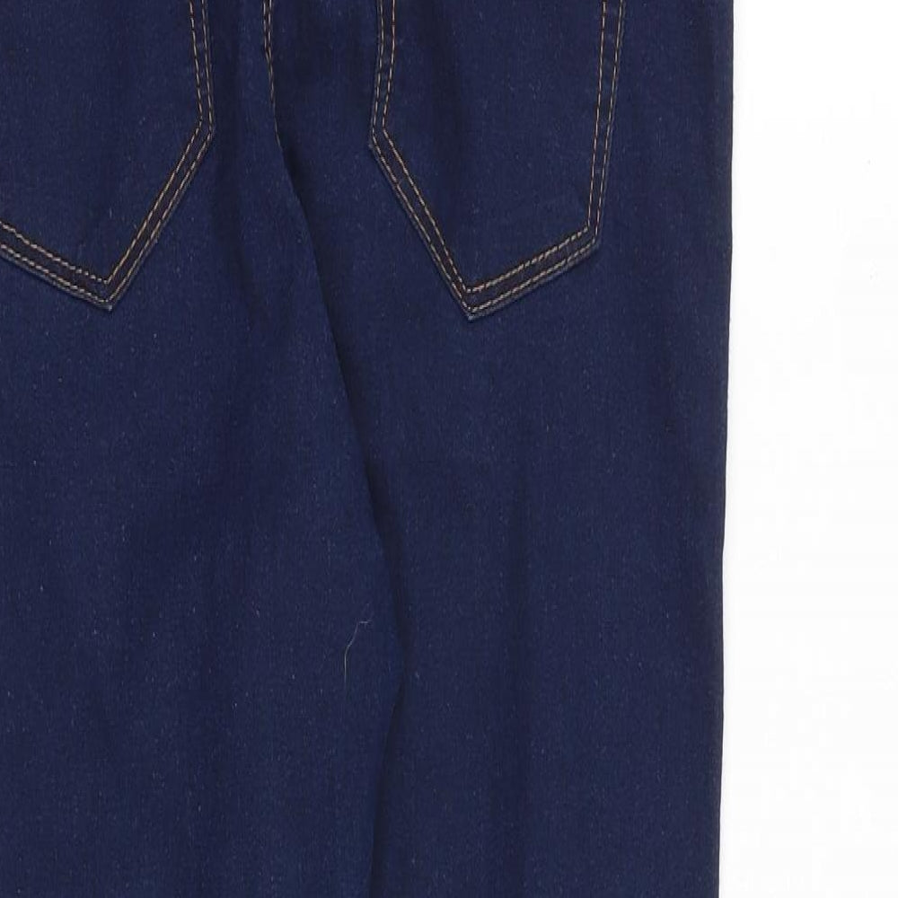 Brand and care label for Denim & Co. women’s blue cotton jegging jeans, size UK 12, 25-inch leg regular