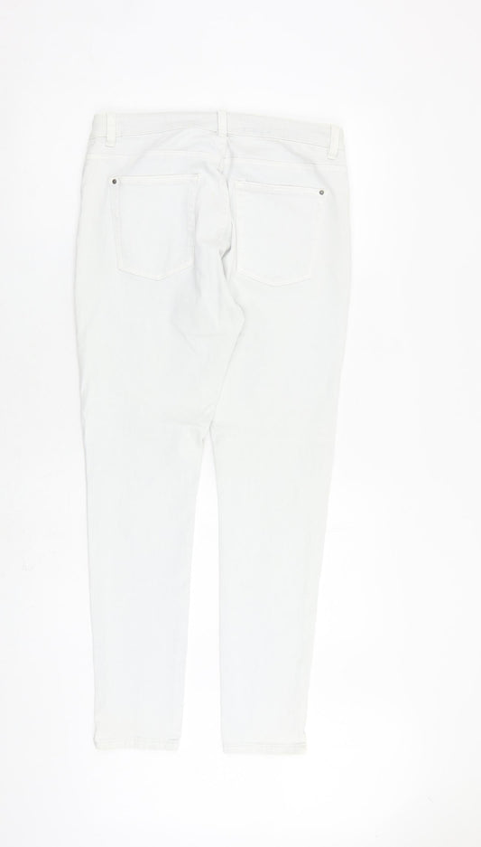 Spirit Womens Grey Cotton Skinny Jeans Size 14 L30 in Regular Zip