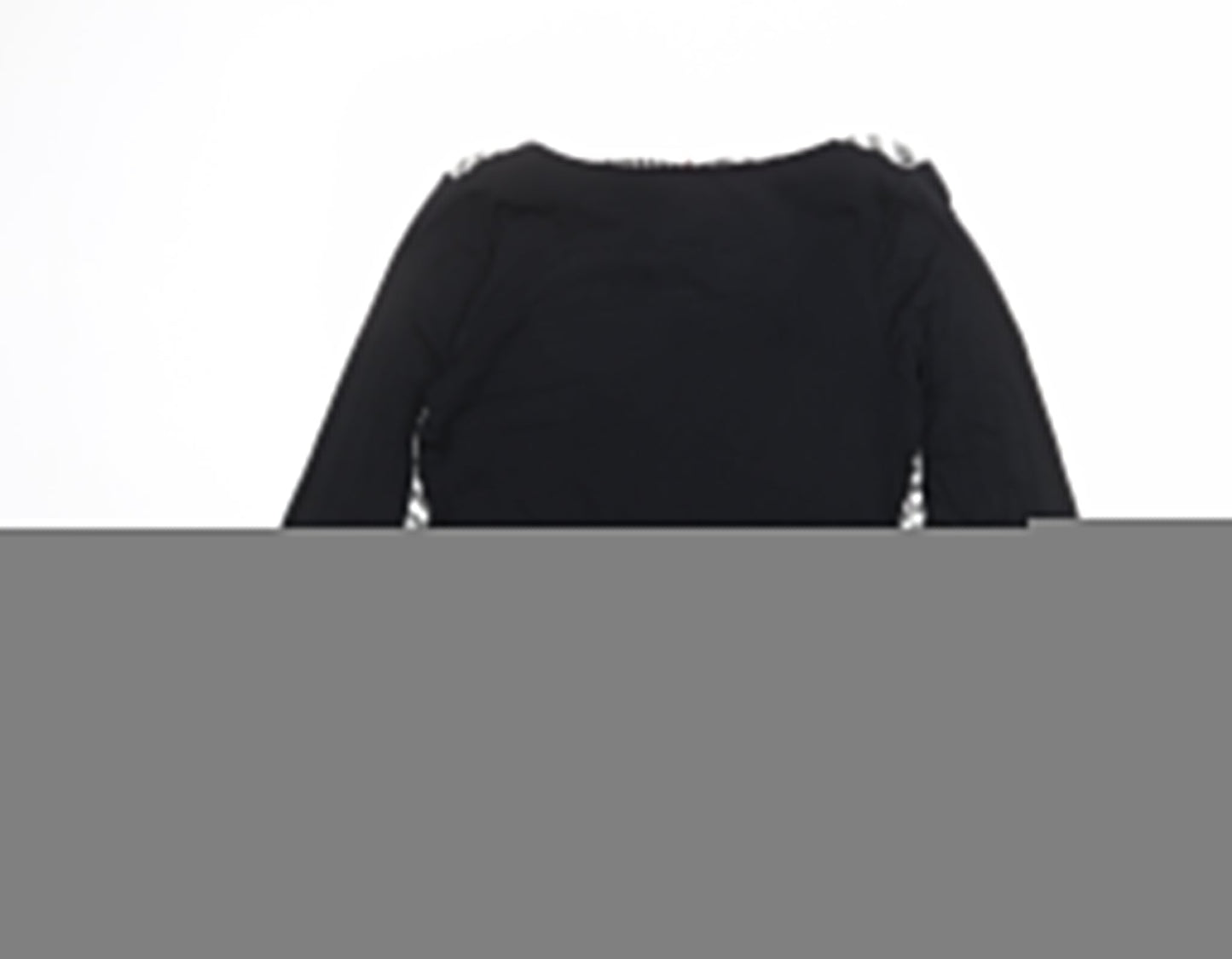 Olsen Womens Black Geometric Viscose Basic Blouse Size 12 Cowl Neck