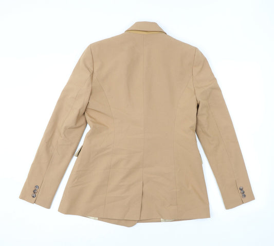 Topshop Womens Beige Polyester Jacket Blazer Size 8