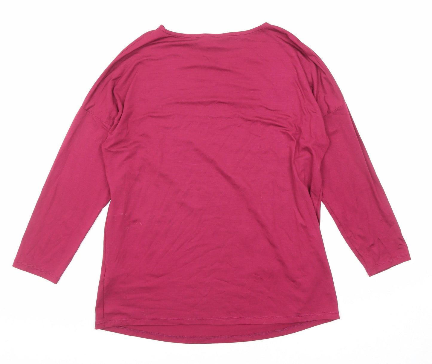 Khost Womens Purple Viscose Basic T-Shirt Size 8 Round Neck - Star Detail
