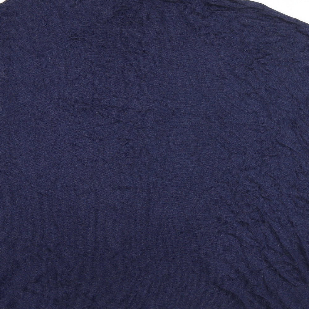 Brand and care label for Linea women’s blue high neck viscose jumper, size UK 14
