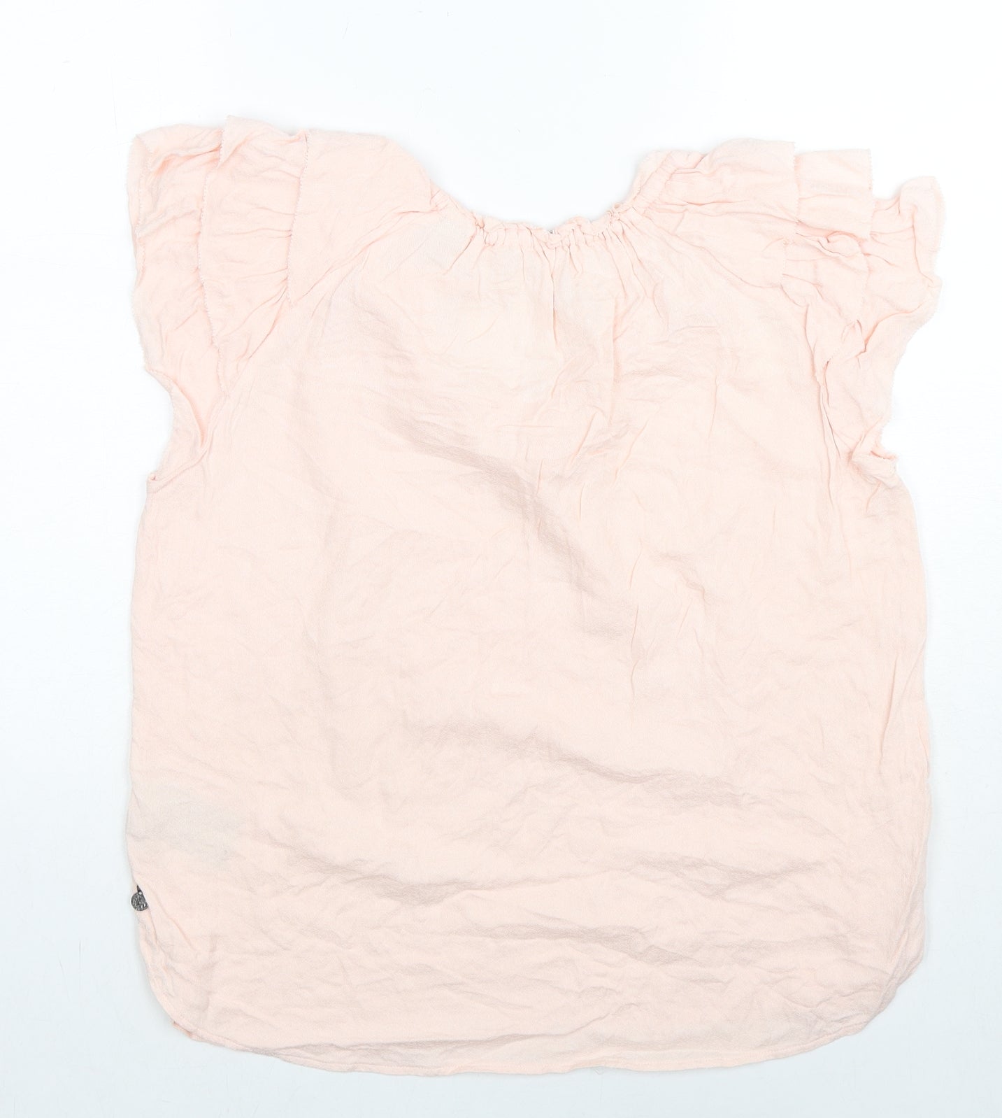 Scotch & Soda Womens Beige Viscose Basic Blouse Size S Round Neck