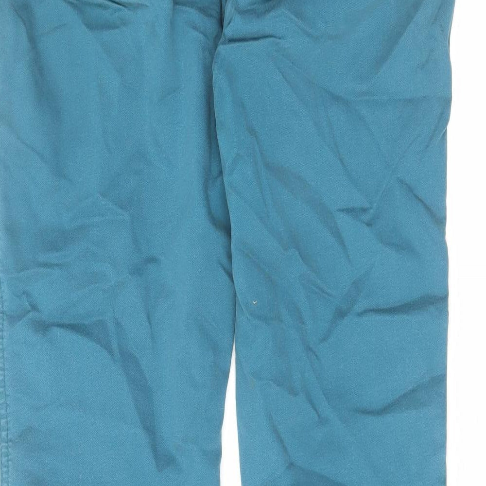Brand and care label for Red Herring women’s blue cotton tapered jeans, size UK 12, 26-inch leg regular zip
