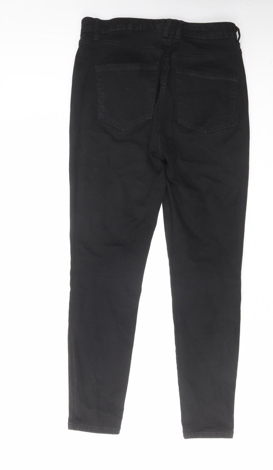 NEXT Womens Black Cotton Skinny Jeans Size 30 in L28 in Regular Zip