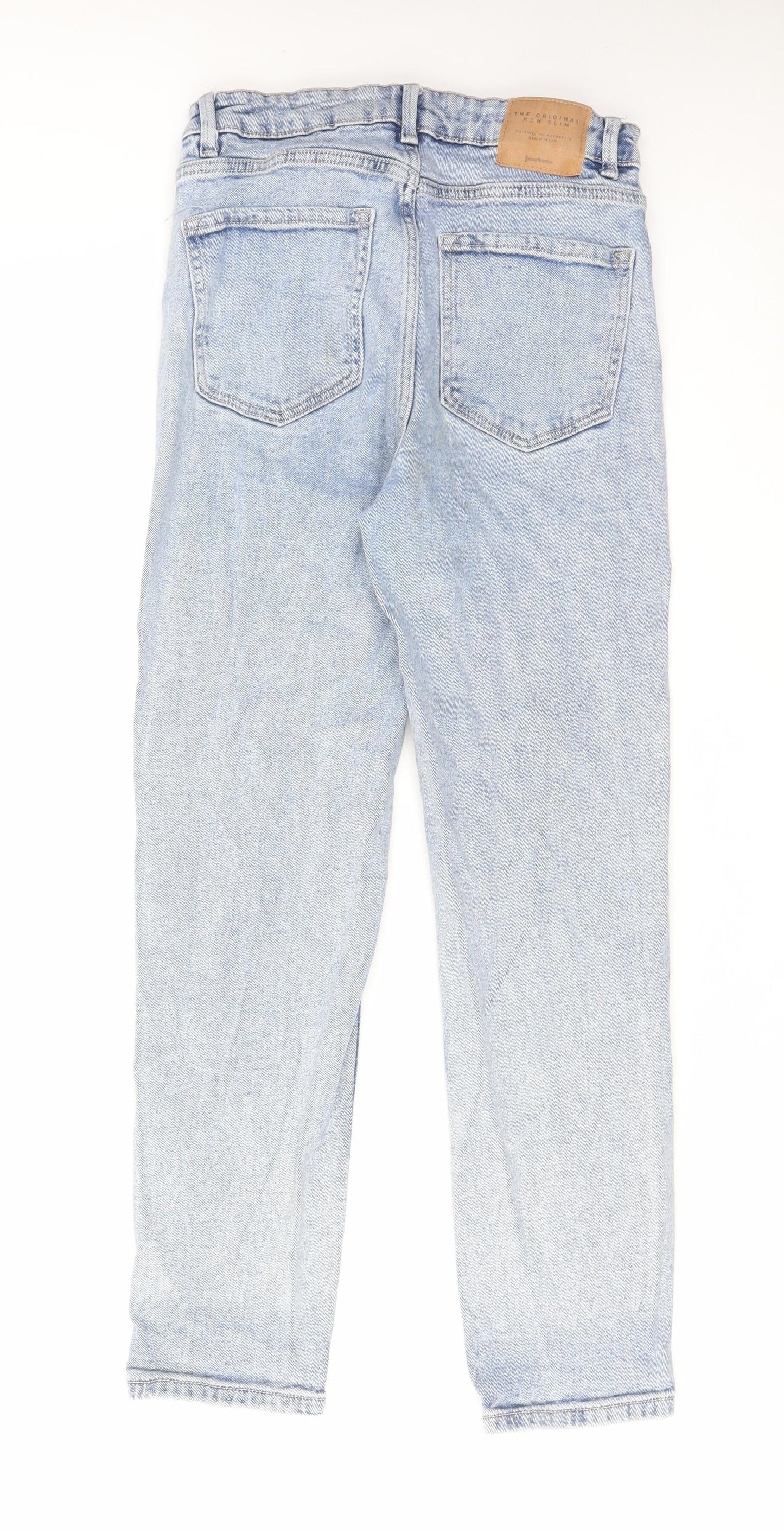 Stradivarius Womens Blue Cotton Tapered Jeans Size 10 L27 in Regular Zip
