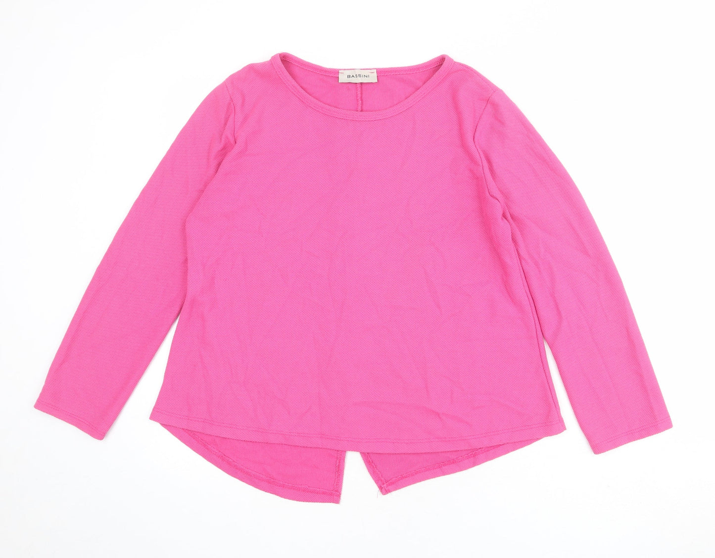 BASSINI Womens Pink Viscose Basic T-Shirt Size M Round Neck - Size M-L