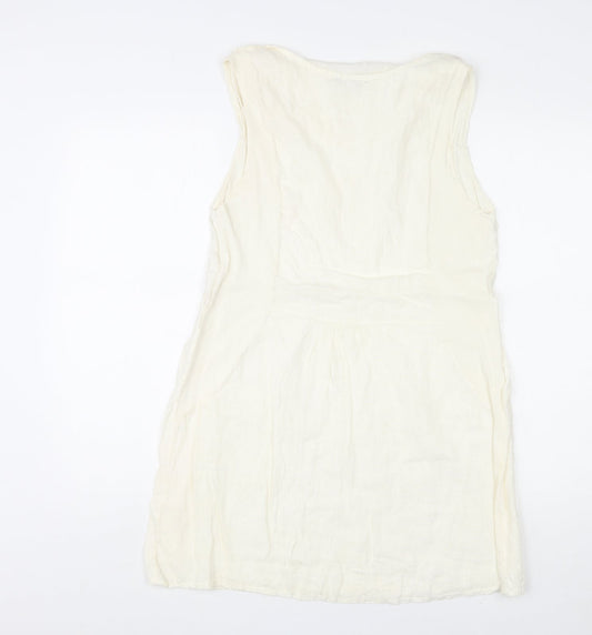 Carina Ricci Womens Ivory Polyester Shift Size M Cowl Neck Pullover