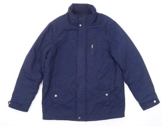 Adme Mens Blue Windbreaker Coat Size S Zip