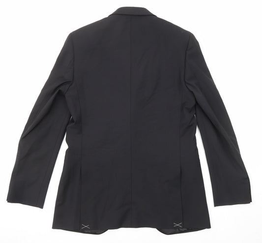 Marks and Spencer Mens Black Wool Jacket Suit Jacket Size 38 Regular