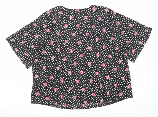 Womens UK Size 26 JD Williams Black Polyester Blouse