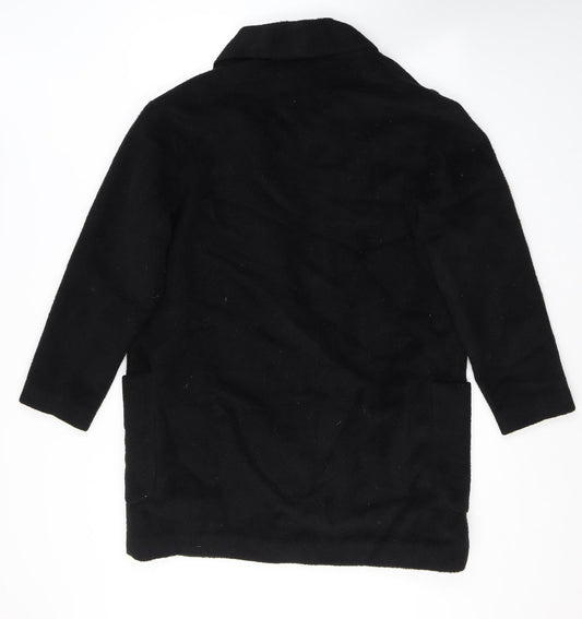 Liebeskind Berlin Womens Black Overcoat Coat Size 14 Button