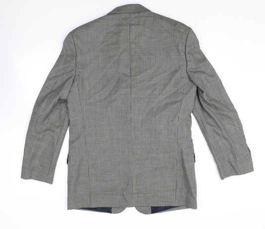 Debenham & Freebody Mens Brown Check Wool Jacket Blazer Size 38 Regular