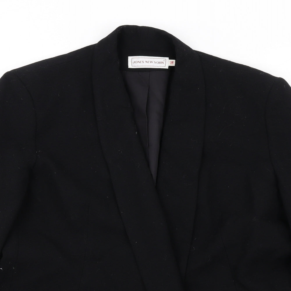 Jones New York Womens Black Polyester Jacket Blazer Size 14