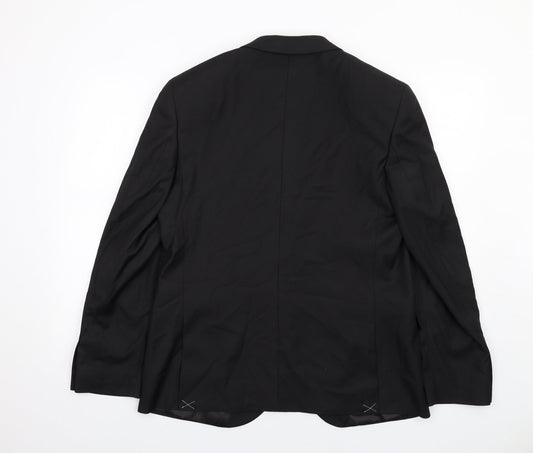 Marks and Spencer Mens Black Polyester Jacket Suit Jacket Size 42 Regular