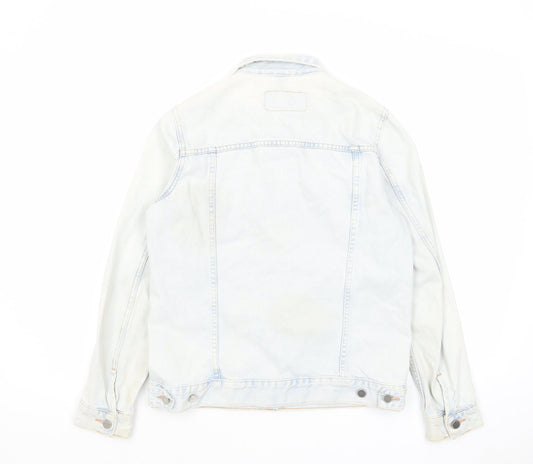 H&M Womens Blue Jacket Size 8 Button