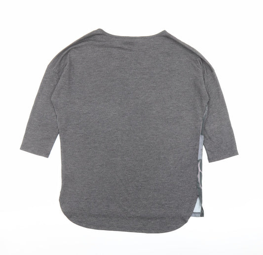 Dunnes Stores Womens Grey Polyester Basic T-Shirt Size S Round Neck