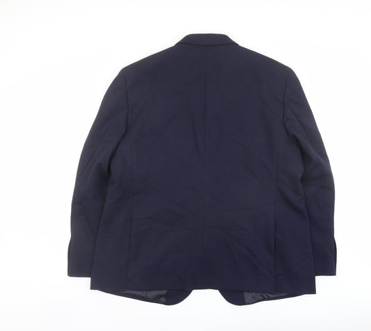 Marks and Spencer Mens Blue Polyamide Jacket Suit Jacket Size 48 Regular