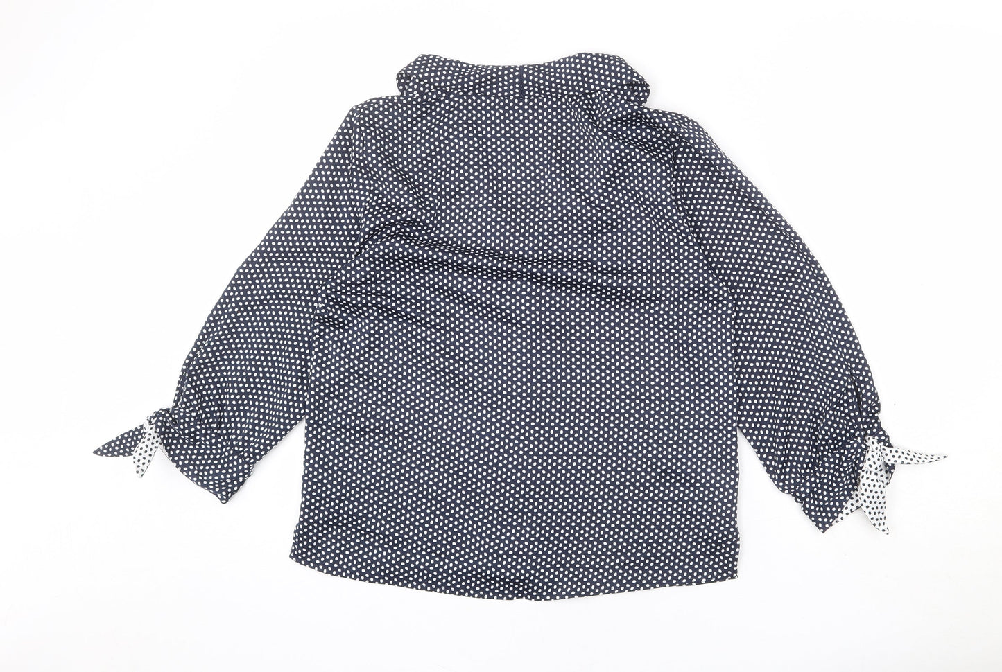 Nine Womens Blue Polyester Basic Button-Up Size 10 Collared