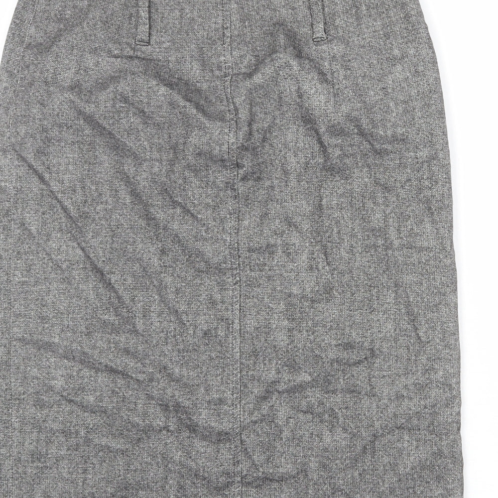 Minuet Womens Grey Polyester A-Line Skirt Size 12 Zip