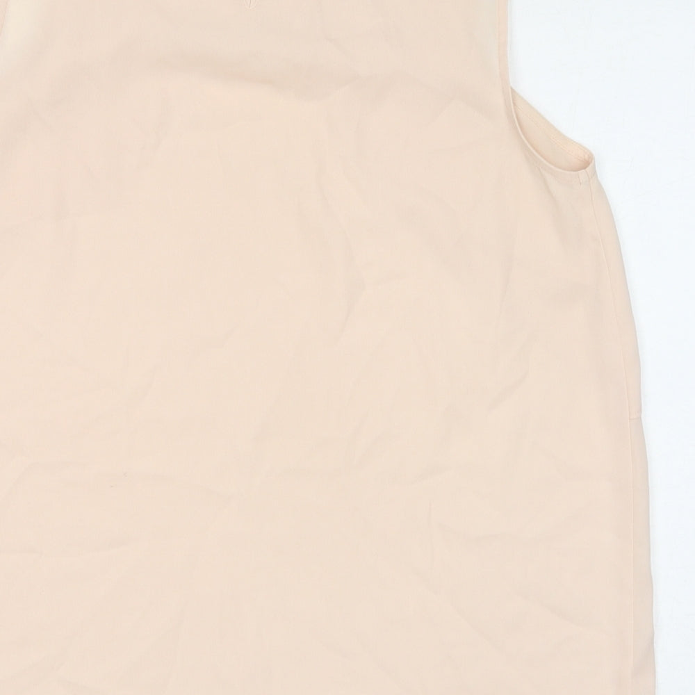 Marks and Spencer Womens Pink Polyester Basic Tank Size 14 Round Neck