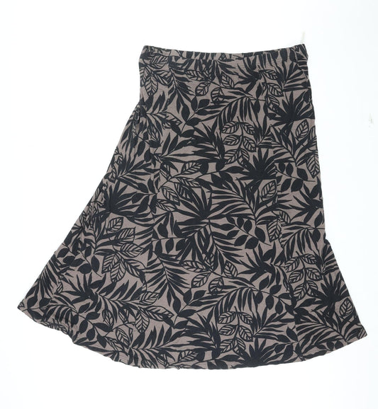 Cotswold Collection Womens Multicoloured Geometric Viscose Swing Skirt Size 2XL - Leaf pattern