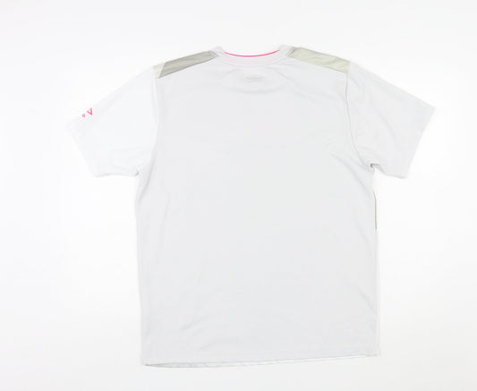 Umbro Womens Multicoloured Colourblock Polyester Basic T-Shirt Size L Round Neck Pullover