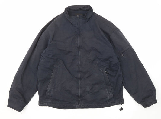 Next Mens Black Windbreaker Coat Size M Zip