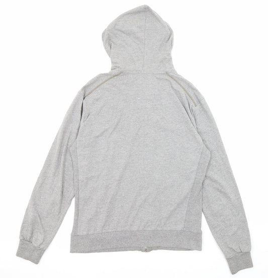 O Club Womens Grey Cotton Full Zip Hoodie Size L Zip