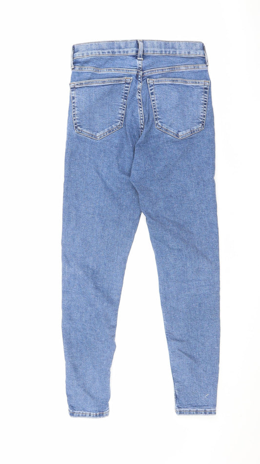 Topshop Womens Blue Cotton Skinny Jeans Size 26 in L30 in Regular Zip